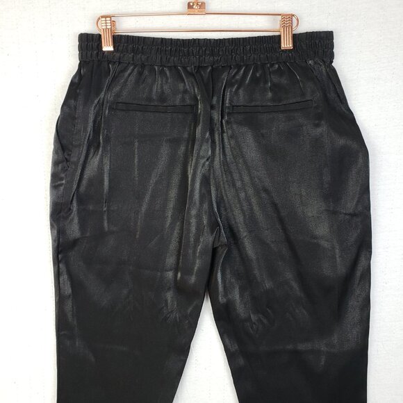 ALLSAINTS Aleida Shine Trouser Pants $269 Black Metallic size 6 Viscose Blend - Picture 13 of 15